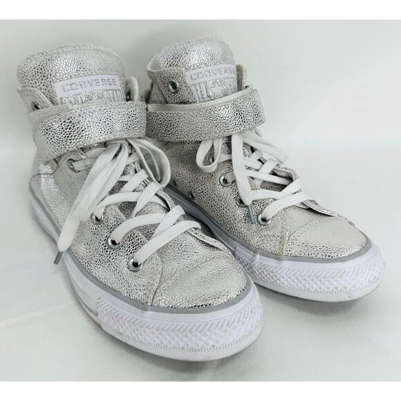 Converse Chuck Taylor All Star Brea High Top Sneakers Silver Size 7 - Picture 2 of 11